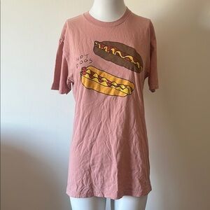 Graphic Hot Dog T-Shirt in Pink